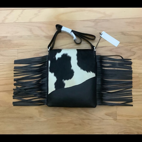 Cow Hide Flat Slim Silhouette Bag - Picture 2 of 7
